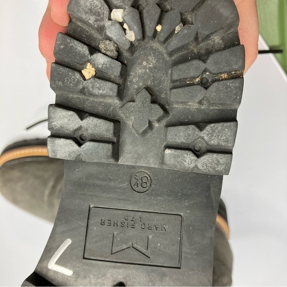 Marc Fisher MLIZZIE lug sole leather & Sherpa lace up boots size 8.5 - Picture 7 of 8